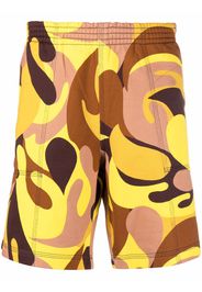 Marni abstract-print track shorts - Giallo