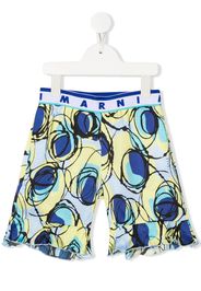 Marni Kids abstract-print track shorts - Blu