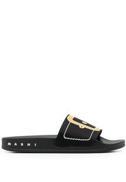 Marni Sandali slides con stampa - Nero