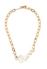 Marni logo-motif chain necklace - Oro