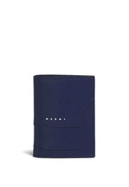 Marni logo-print leather wallet - Blu