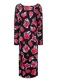 Marni rose print long dress - Nero