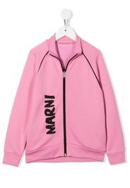 MARNI KIDS logo-print zip jacket - Rosa