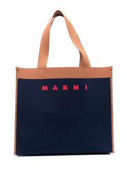 Marni logo-jacquard shoulder bag - Blu