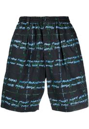 Marni logo printed wide short - Nero