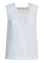 Marni ruched sleeveless cotton top - Bianco