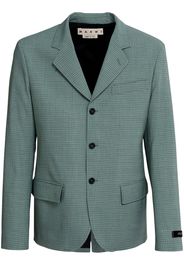 Marni grid-check single-breasted blazer - Verde