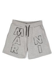 Marni Kids logo-print track shorts - Grigio