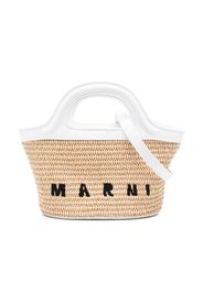 Marni Kids logo-print woven tote bag - Toni neutri