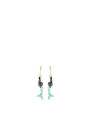 Marni mermaid-pendant asymmetric hoop earrings - Marrone