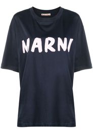 Marni logo-print short-sleeved T-shirt - Blu