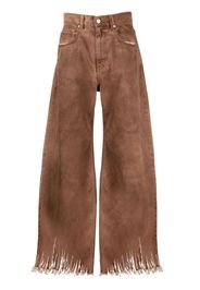 Marni fringed wide-leg jeans - Marrone