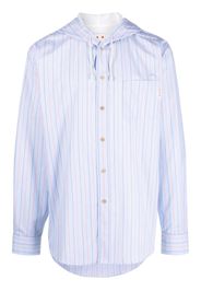 Marni hooded striped shirt - Blu
