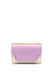 Marni logo-plaque leather purse - Marrone