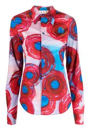 Marni graphic-print stretch-cotton shirt - Rosso