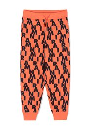 Marni Kids logo-print cotton track pants - Arancione