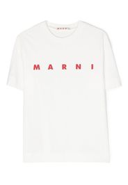 Marni Kids logo-print crew-neck T-shirt - Bianco