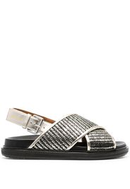 Marni Fussbett metallic raffia sandals - Oro