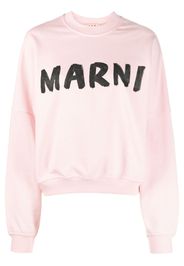 Marni logo-print cotton sweatshirt - Rosa