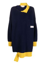 Marni asymmetric raw-edge ribbed jumper - Blu