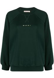 Marni logo-print crewneck sweatshirt - Verde