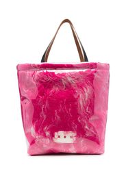 Marni Borsa tote con stampa in finta pelliccia - Rosa