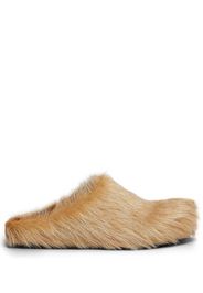 Marni Sabot brushed leather slides - Marrone