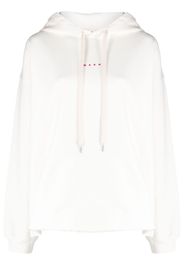 Marni logo-print cotton hoodie - Bianco