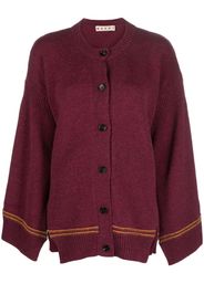 Marni logo-intarsia virgin-wool cardigan - Rosso