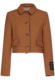 Marni checked button-up suit-jacket - Marrone