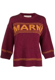 Marni intarsia-logo virgin-wool sweater - Rosso