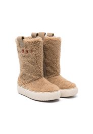 Marni Kids faux-shearling knee-length boots - Marrone