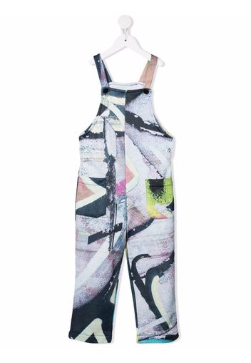 Marques'Almeida KIDS graffiti-print straight-leg dungarees - Viola