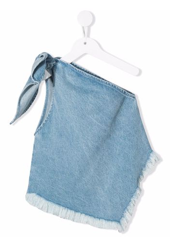 Marques'Almeida KIDS tie-shoulder denim top - Blu