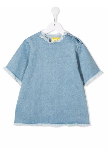 Marques'Almeida KIDS frayed trim denim T-shirt - Blu