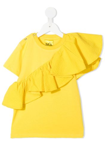 Marques'Almeida KIDS T-shirt oversize con ruches - Giallo