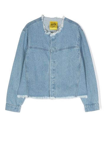 Marques'Almeida KIDS Giacca denim con bordi sfrangiati - Blu