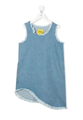 Marques'Almeida KIDS frayed asymmetric denim dress - Blu