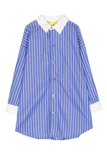 Marques'Almeida KIDS striped buttoned shirt dress - Blu