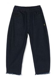 Marques'Almeida KIDS elasticated frayed-hem jeans - Blu