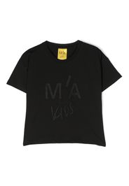 Marques'Almeida KIDS embroidered-logo cotton T-shirtt - Nero