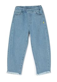 Marques'Almeida KIDS elasticated frayed-hem jeans - Blu