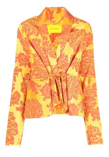 Marques'Almeida floral print tie-front jacket - Giallo