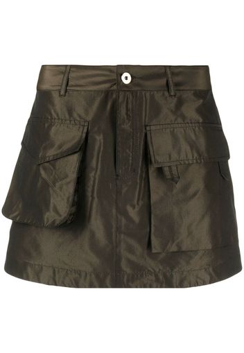 Marques'Almeida cargo pockets recycled polyester miniskirt - Marrone