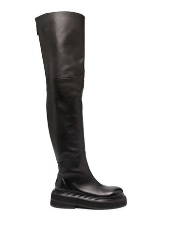 over-the-knee leather boots