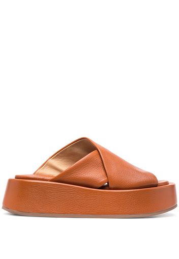 Marsèll chunky slip-on leather slides - Marrone