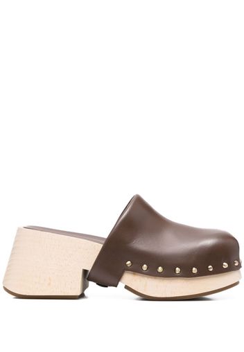 Marsèll square toe clogs - Marrone