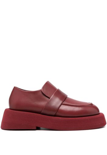 Marsèll platform-sole leather loafers - Rosso