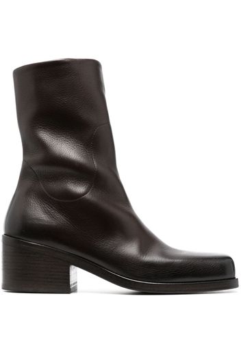 Marsèll Cassello square-toe leather boots - Marrone