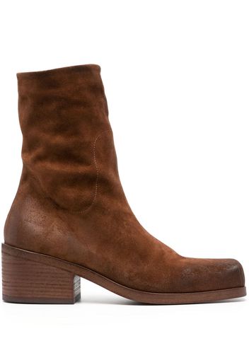 Marsèll 55mm square-toe suede boots - Marrone